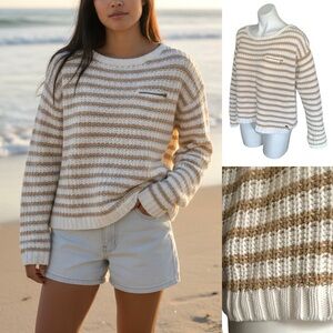 Tommy Hilfiger Slouchy Striped Ribbed Knit Sweater